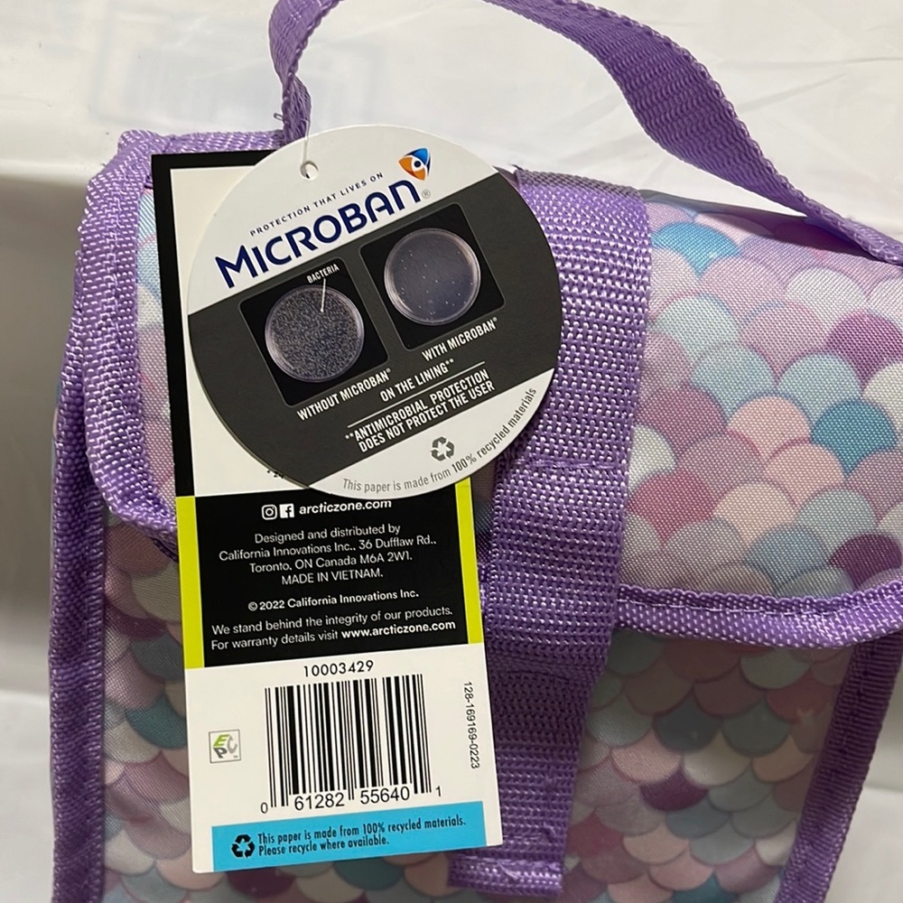Arctic zone NWT Insulated Lunch Bag bag Velcro strap pink, purple and blue - Picture 4 of 7